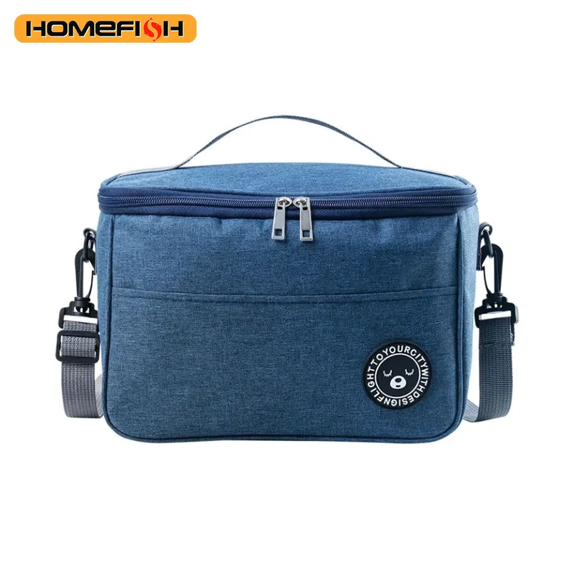 Thermal bag bento bag aluminum foil thickened lunch box thermal bag with rice shoulder strap bento bag one pack - 6