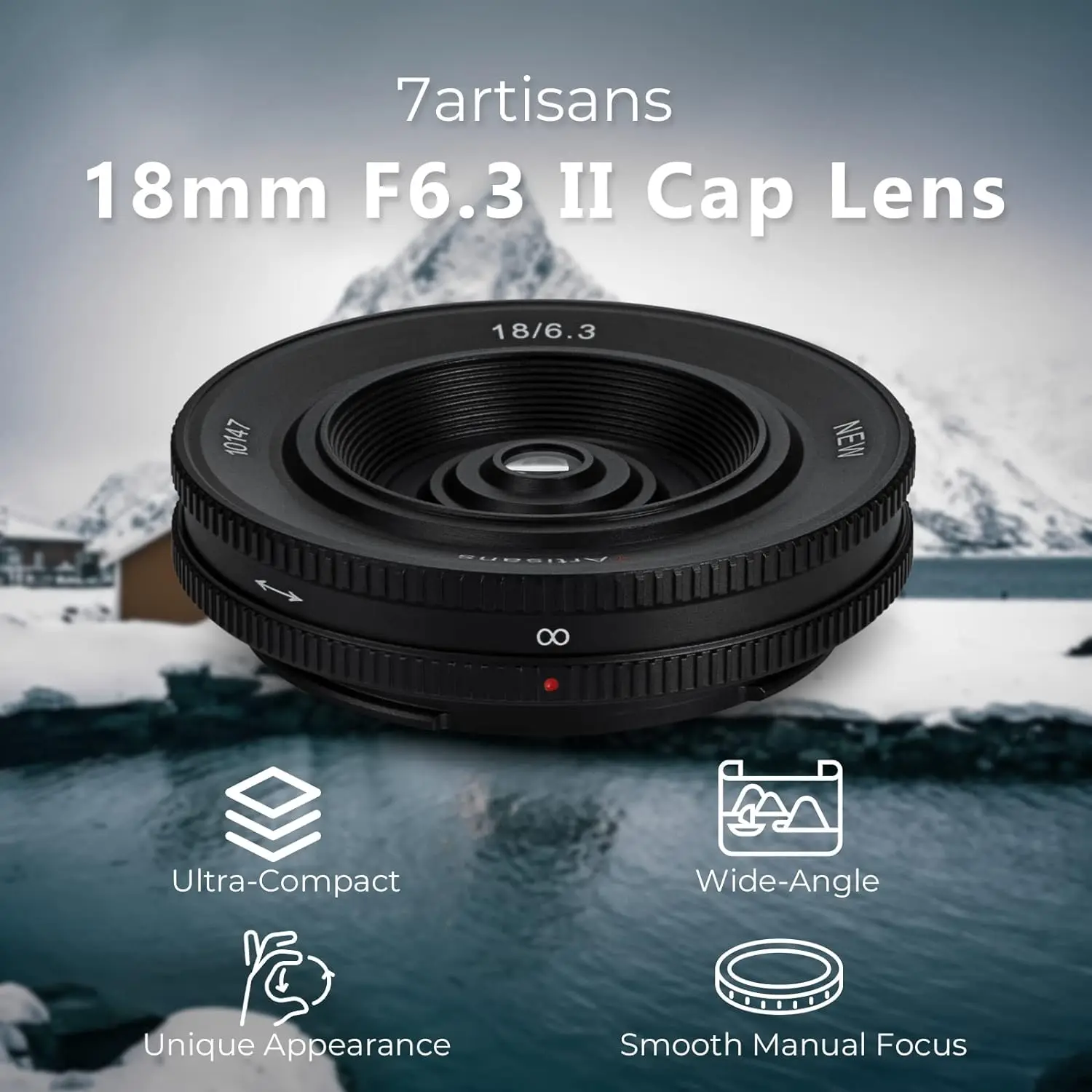 7artisans 18mm F6.3 Mark II Objektiv - Superflaches 'Biscuit' Objektiv Für Canon EOS-M, Sony, Fuji