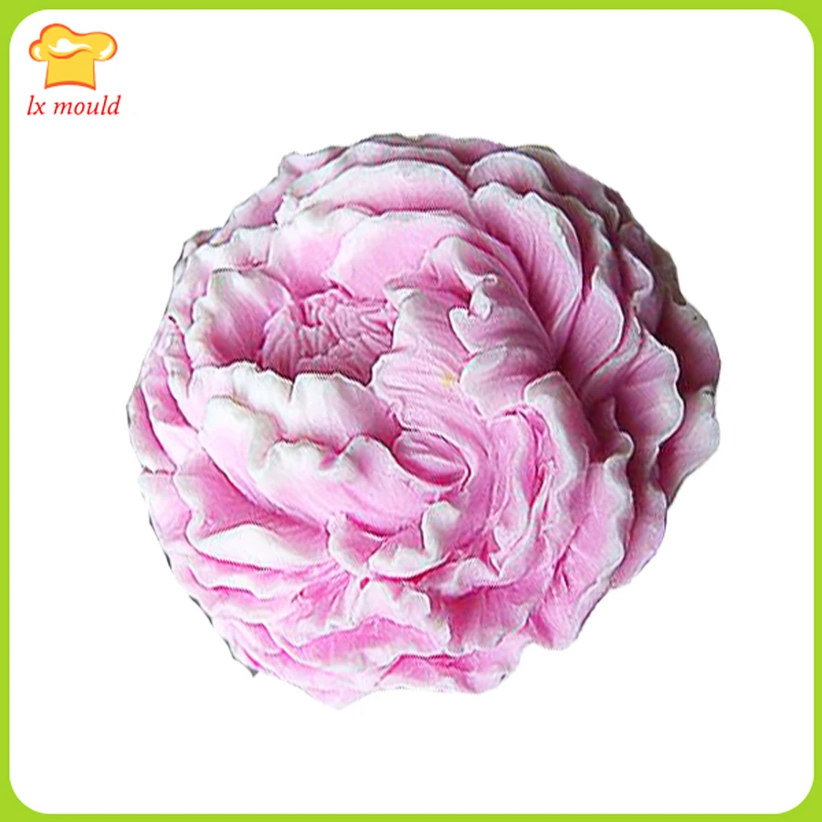 

3D пион, силиконовая форма для мыла, свечи, литьевая глина FDA, силиконовая форма, свадебные формы для выпечки пищевого класса