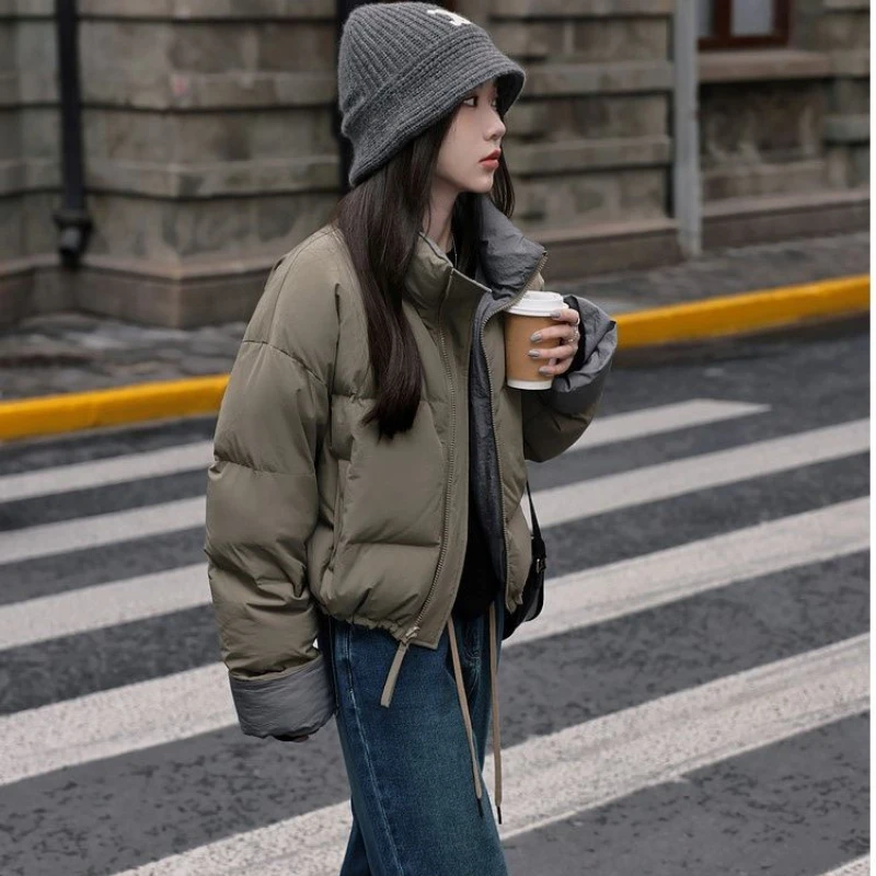 Patchwork Puffer Jacket Women Winter Down Jacket Warm Streetwear Korean Y2k Chic Parkas Thick Loose Vintage Jacket Coats New