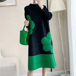 Pleated French long sleeved dress Spring and Autumn Women's 2023 loose luxury evening dress 2023 elegant