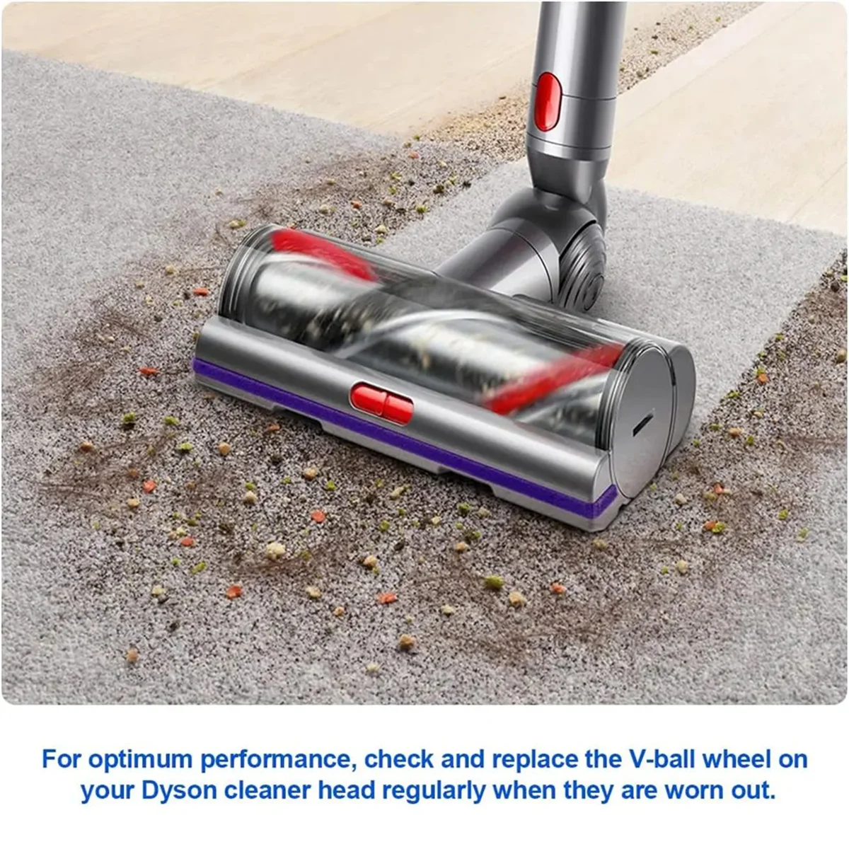 V-Ball Wheel for Dyson High Torque Cleaner Head, Suitable for Dyson V6 V7 V8 V10 V11 V15 Cordless Vacuum Cleaner 6