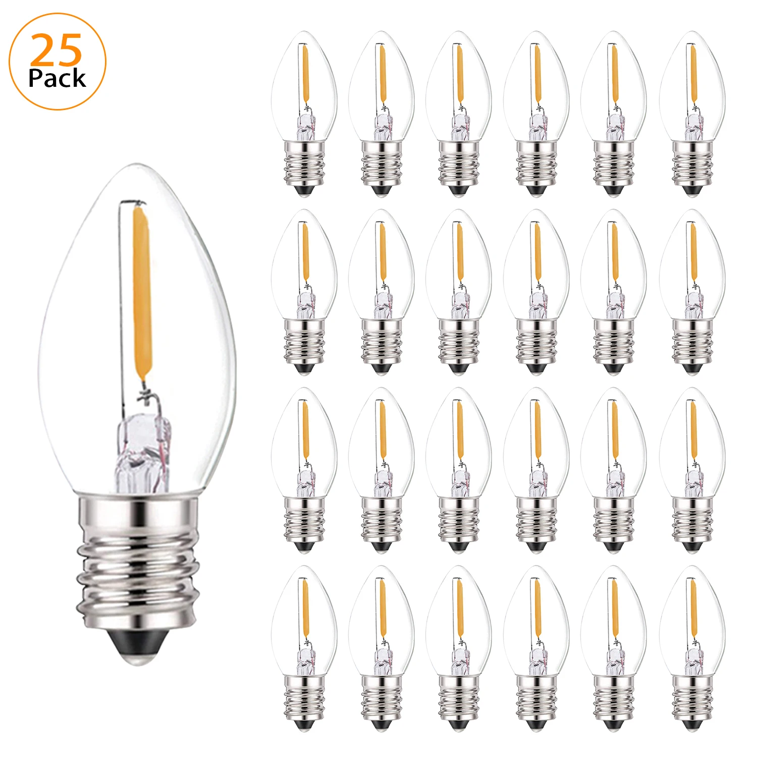 C7 ampoule led, genixgreen 0.5w lumière de bougie ampoules, ambre