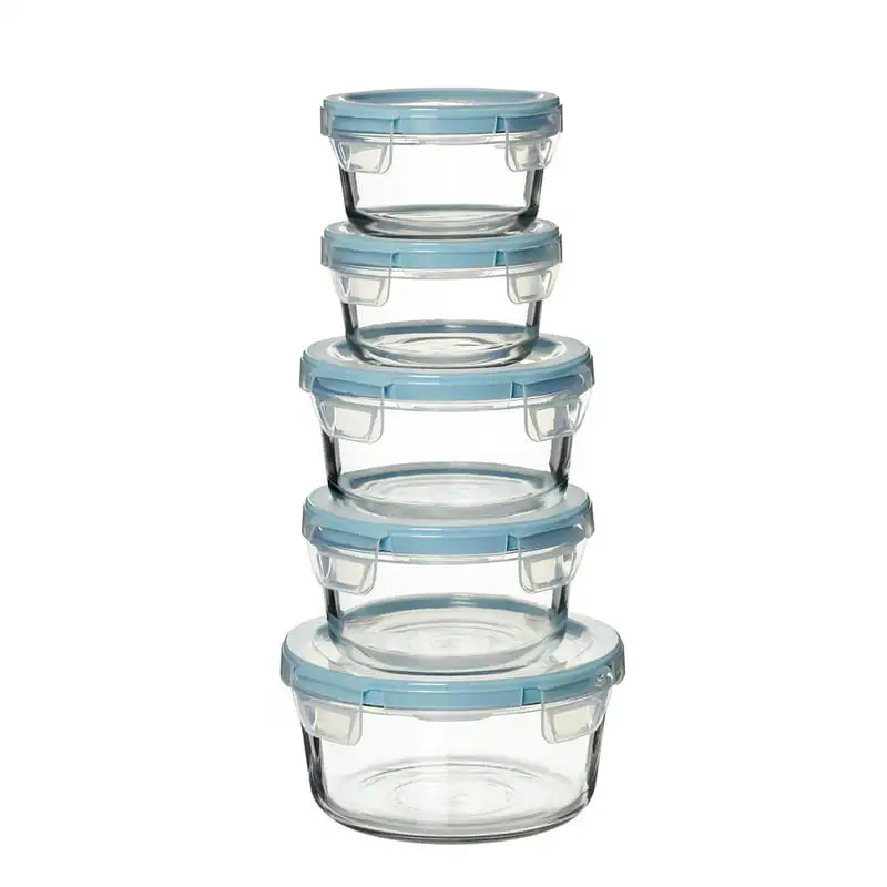 

Locking Lid Glass Food Storage Containers, 10 Piece Set Kitchen organizer Food storage containers Small container Squeeze bottle