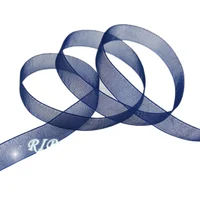 (50 yards/roll) 1/2”(12mm) Navy Blue organza ribbons wholesale gift wrapping decoration Christmas ribbons