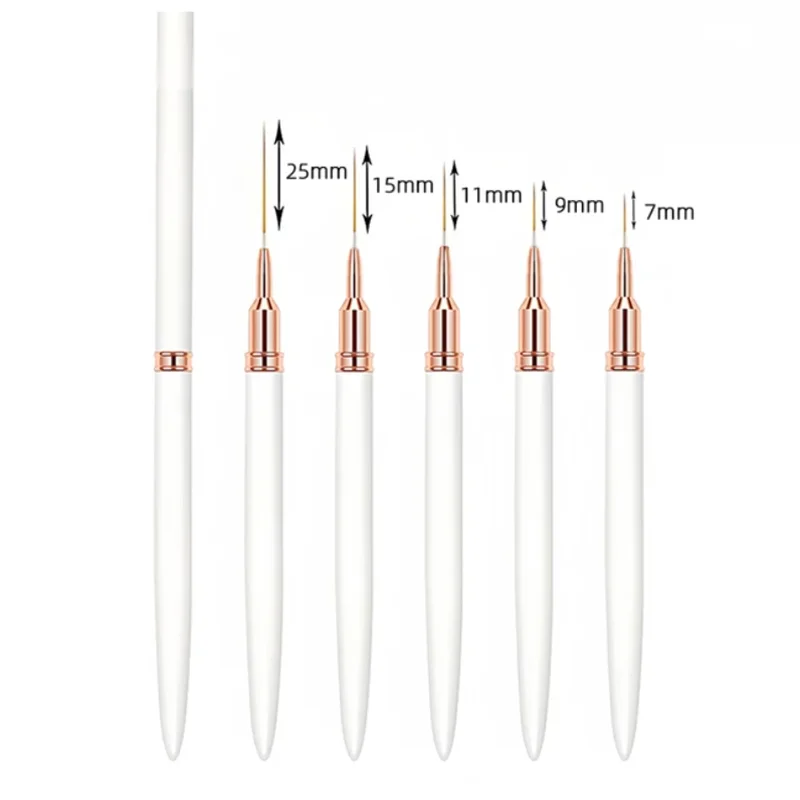 5pcs Nail Art Liner Brush Set UV Gel Nail Brushes Kits French Stripe Line