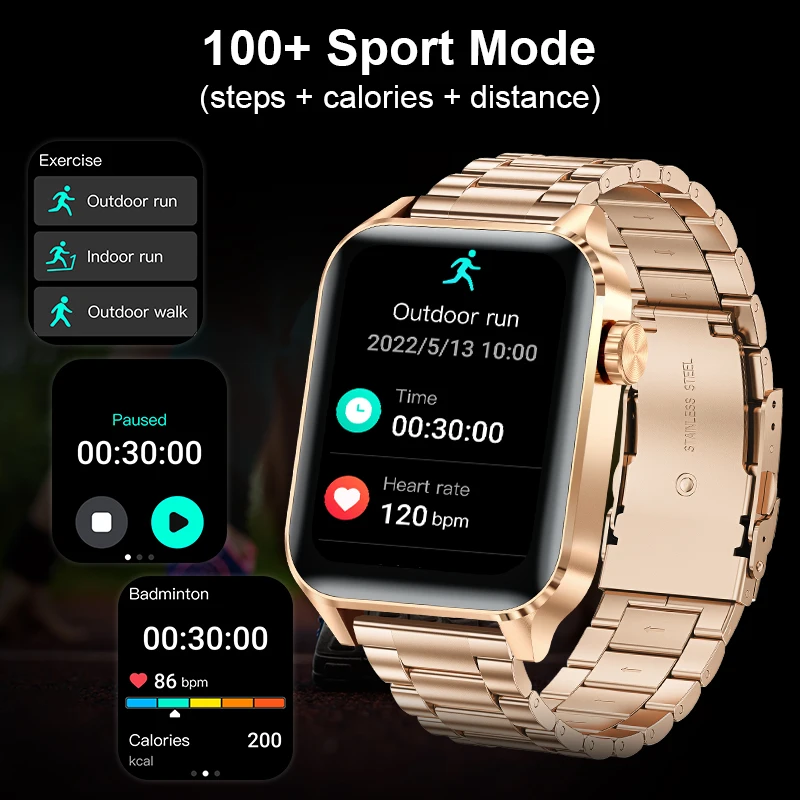 LIGE Smart Watch For Men Women Luxury Full Touch Screen Sport Fitness Waterproof Smartwatch For Xiaomi Huawei Android iOS iPhone