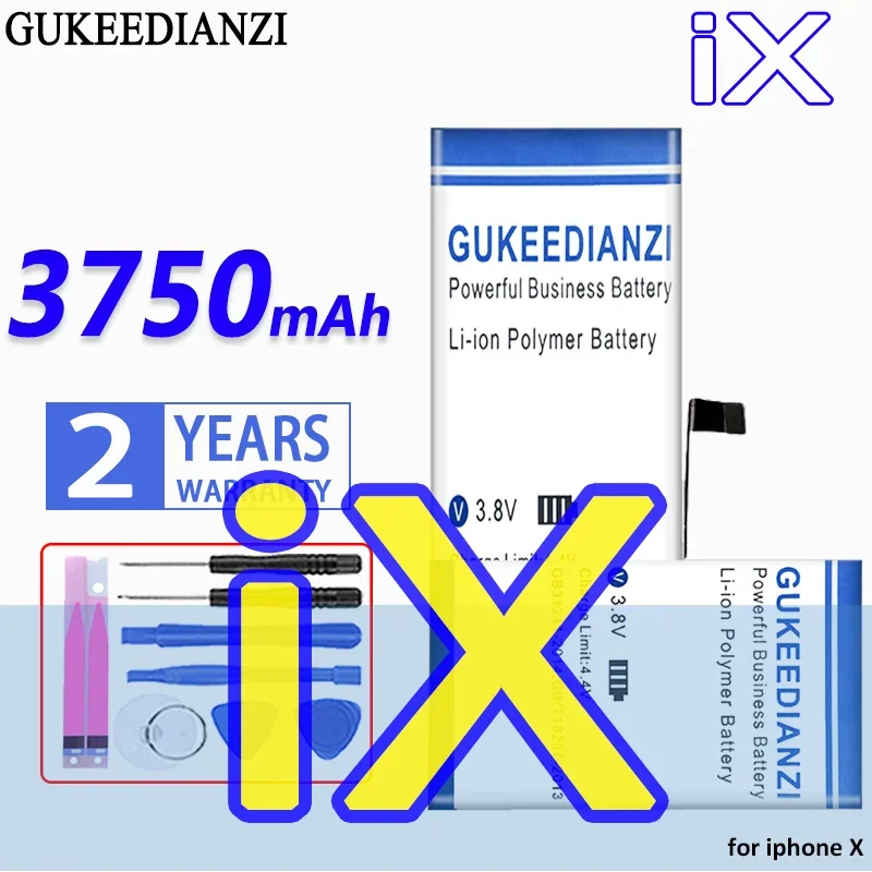 

Аккумулятор GUKEEDIANZI высокой емкости 3750 мАч для Apple iPhone X iPhoneX