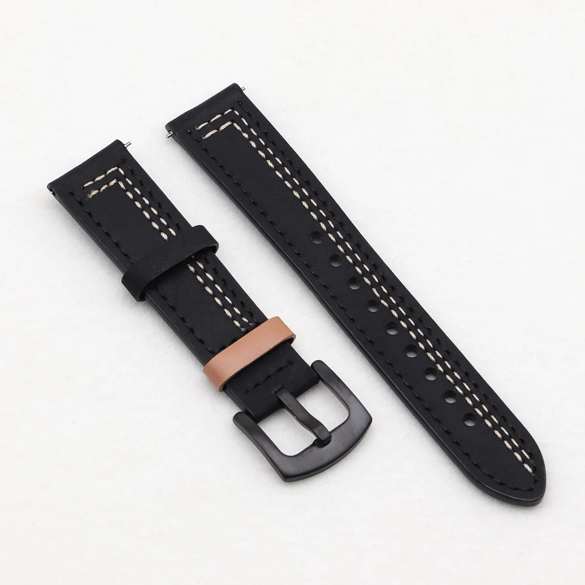 Premium Leather Watch Band - 20mm/22mm Sizes - Elegant Wrist Bracelet