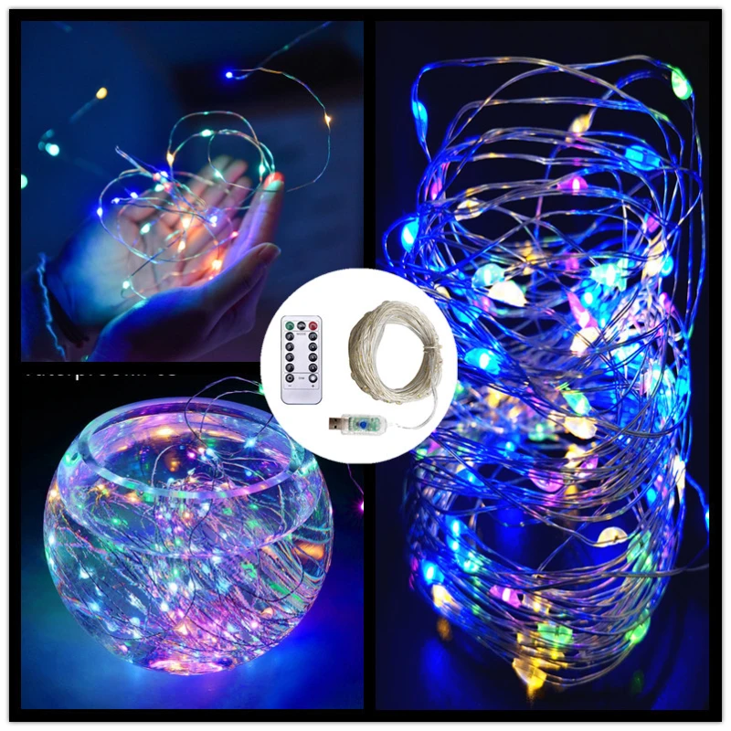 Tanie USB Fairy girlanda żarówkowa LED Lights 8 trybów świąteczna girlanda na przyjęcie sklep