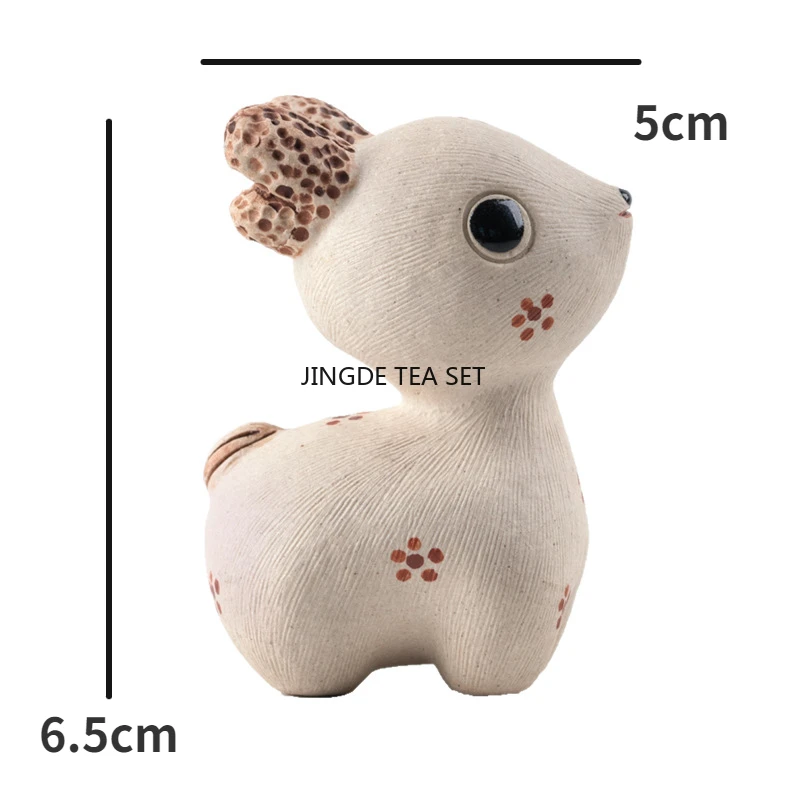 Handmade ceramic cute deer ornaments can be used as Zen tea pet home desktop accessories