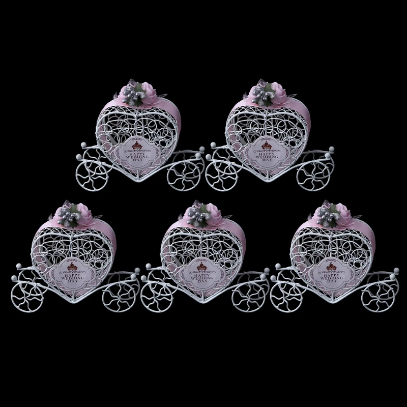 5Pcs Cinderella Carriage Candy Chocolate Boxes Birthday Wedding Party Favour New