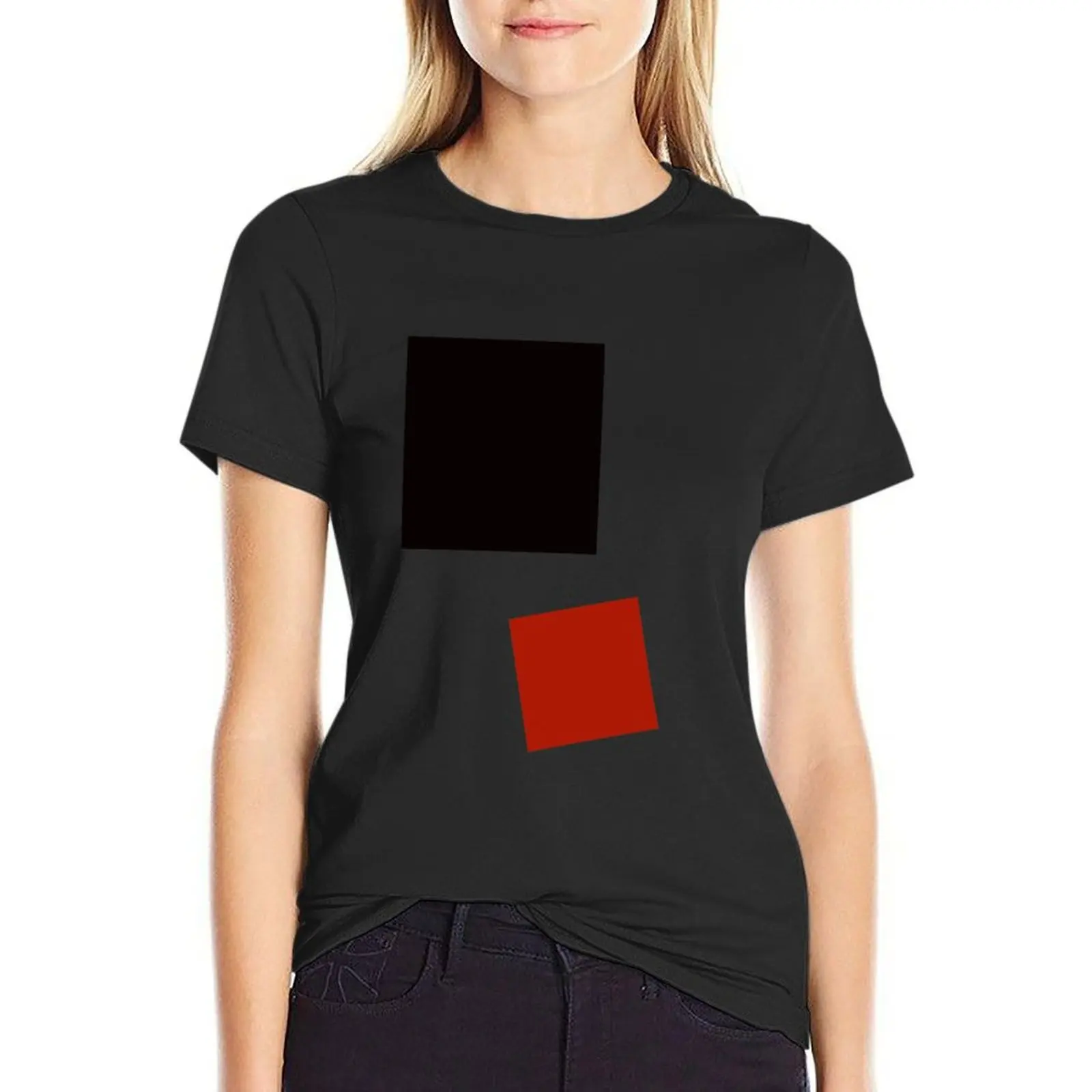 Kazimir Malevich Black Square Red Square (1915) T-Shirt summer top funny korean fashion female Women's clothing