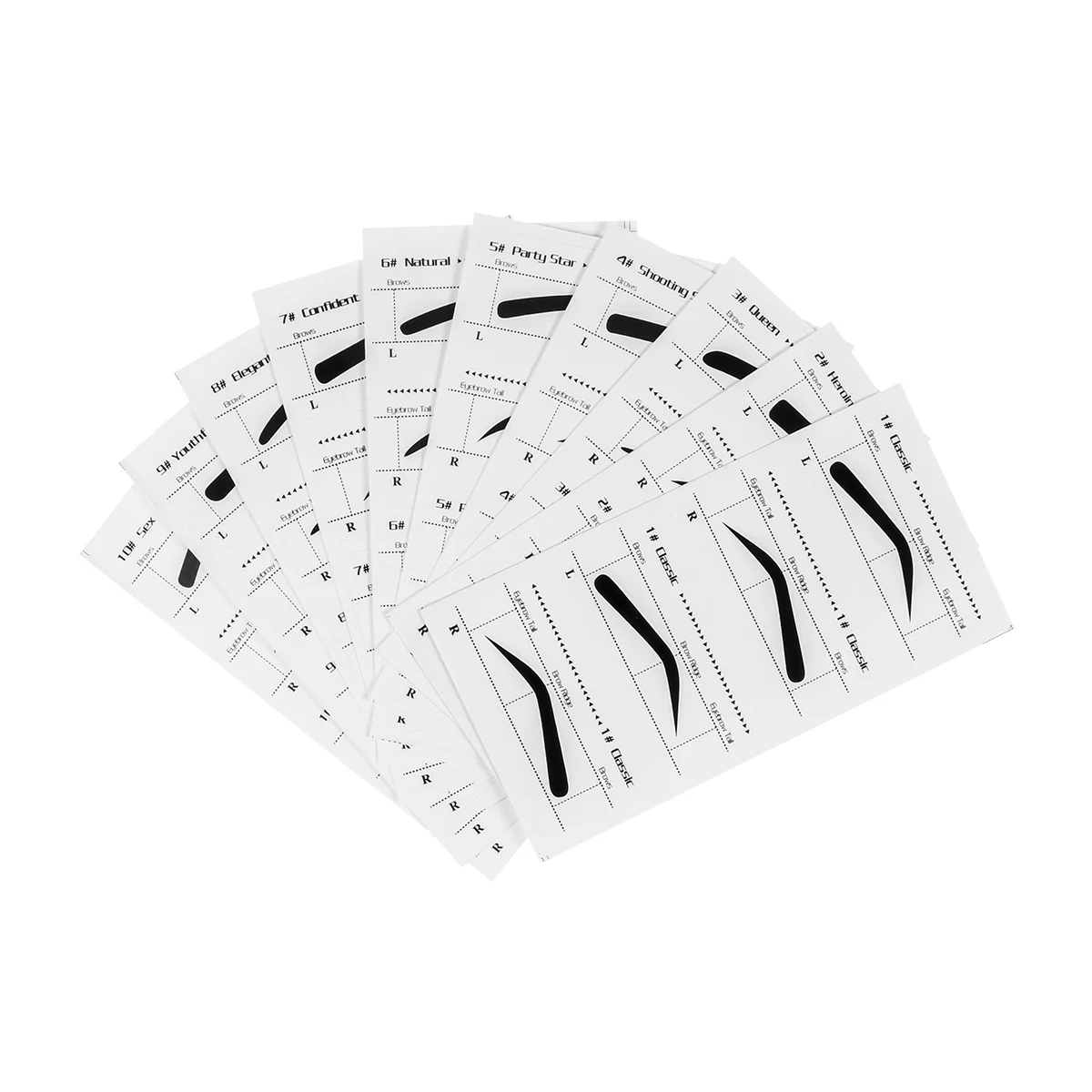 

Frcolor 10PCS Eyebrow Stencils Adhesive Eye Brow Grooming Shaping Templates DIY Makeup Beauty Tools