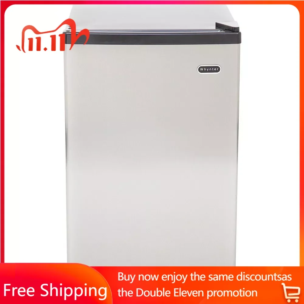 Whynter CUF-210SS Mini, 2.1 Cubic Foot Energy Star Rated Small Upright  Freezer with Lock, Stainless Steel, Black