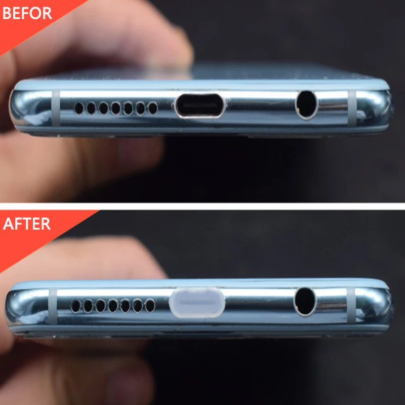 50ks type-c prach kolíček USB nabíjení levý bok lodi ochránce silikon anti-dust kolíček obal čepice pro Samsung Huawei Xiaomi telefon dustplug