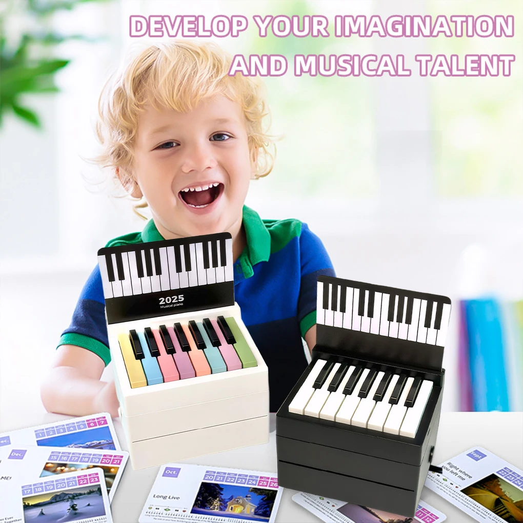 Desktop Mini Piano Calendar Music Sheets Toy Desktop Peripheral Ornaments Piano Desk Calendar Mini Gift for Fans