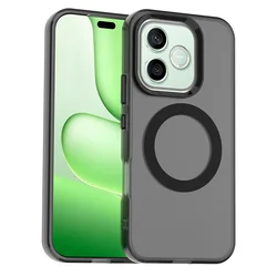 Matte Clear MagSafe - Compatible Wireless Charging Case with Candy Cover for HONOR X9D (Black)