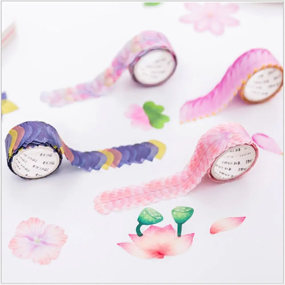 DIY 200Pcs/roll Flower Petals Paper Tape Decor Masking Tape Fragrance Sakura Tape Scrapbooking Diary Paper Stickers Washi Tape 3
