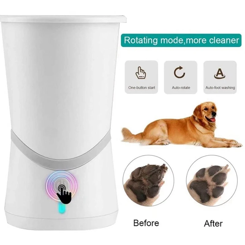 

Портативная щетка для мытья лап домашних животных с USB-зарядкой, щетка для груминга домашних животных с силиконовой щетиной, подходит для кошек и собак