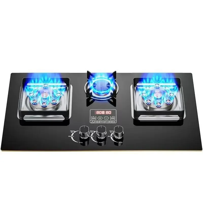Haotai new household three-eye desktop embedded dual-purpose energy-saving natural liquefied gas burning gas stove