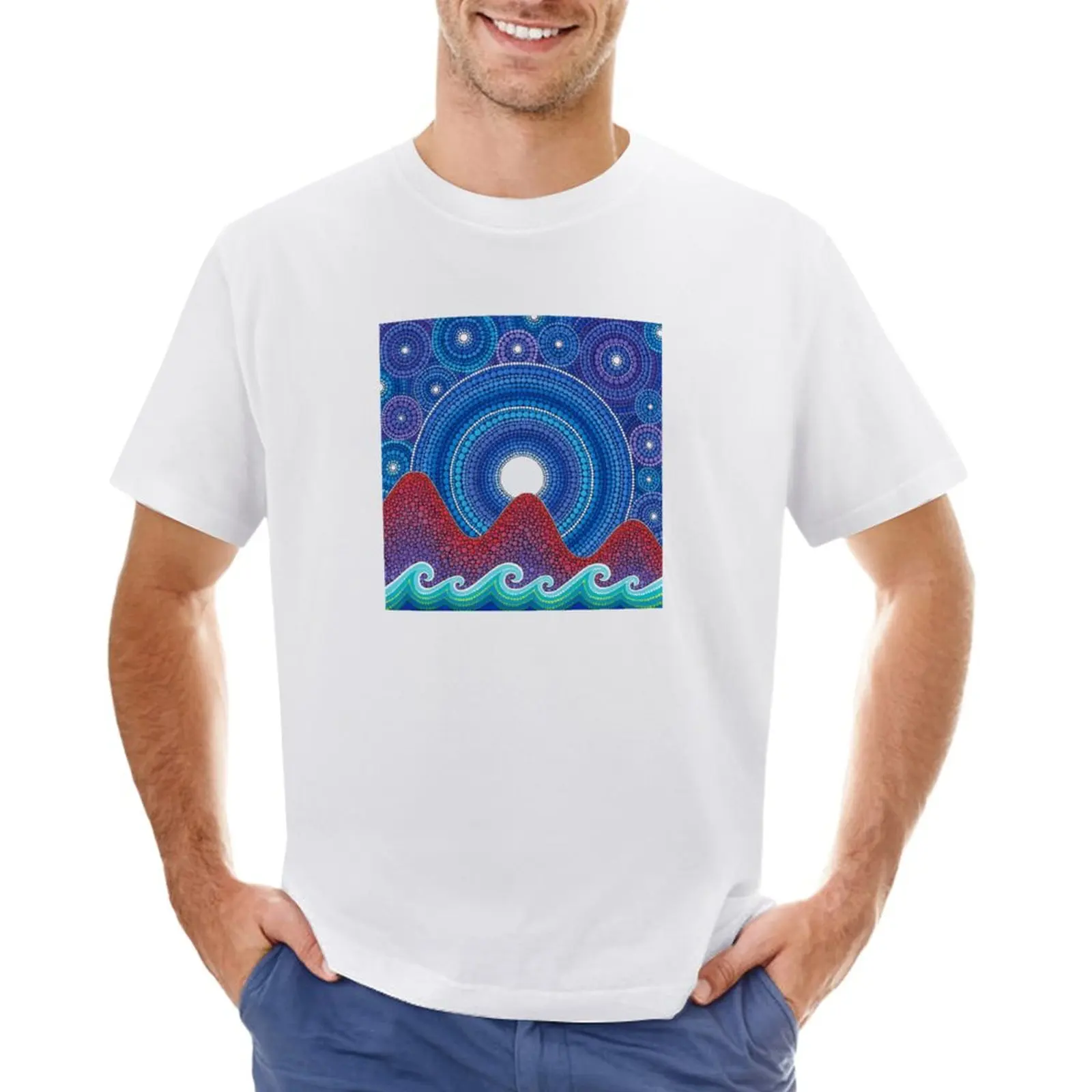 

3 mountains and a moon T-Shirt boys whites sweat workout shirts for men
