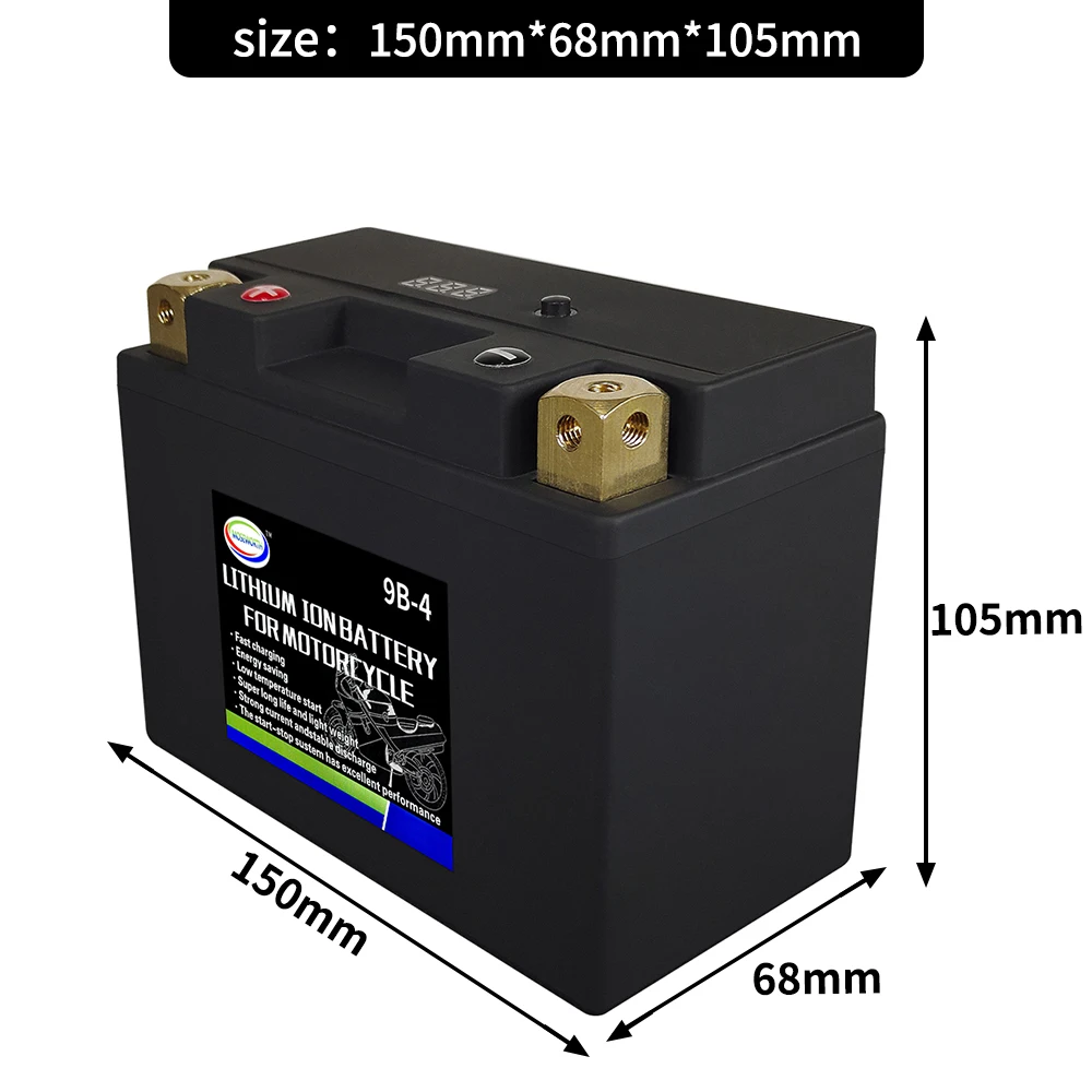 12v Lithiumion Motorcycle Lifepo4 Battery 9b4 350cca 9ah Size