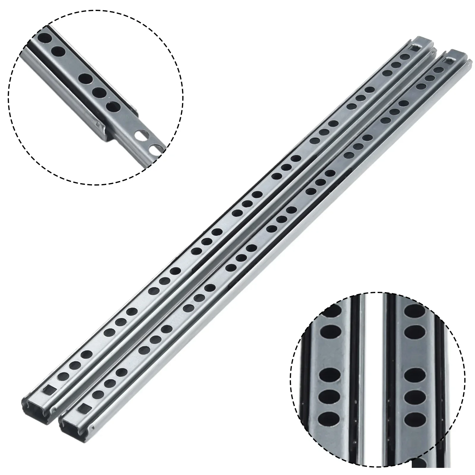 Drawer Slides 2Pcs 8/10/13/16 Inch Kitchen Cupboard Drawer Slides Furniture Guide Rail Full Extension Parts Hardware Accessories