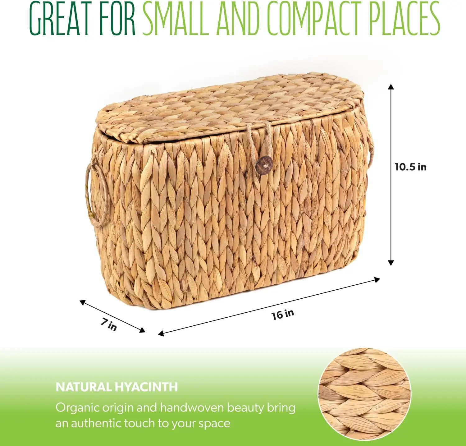 Toilet Paper Storage, Water Hyacinth Baskets with Lid, Toilet Paper Organizer, Bathroom Accessories Organizer