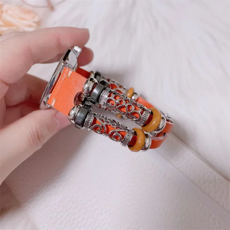 Handmade Retro Leather Watch Band - 20mm/22mm Adjustable Strap