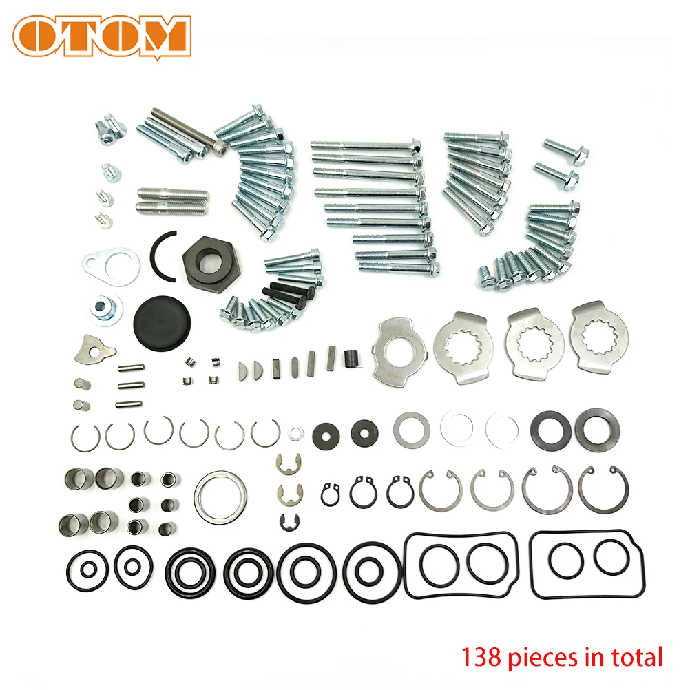 

OTOM Motorcycle 138 Pcs Engine Repair Kit Screw Washer Seal Gasket O-Ring Bolt Bayonet For ZONGSHEN NC250 ATV UTV Motocross Part