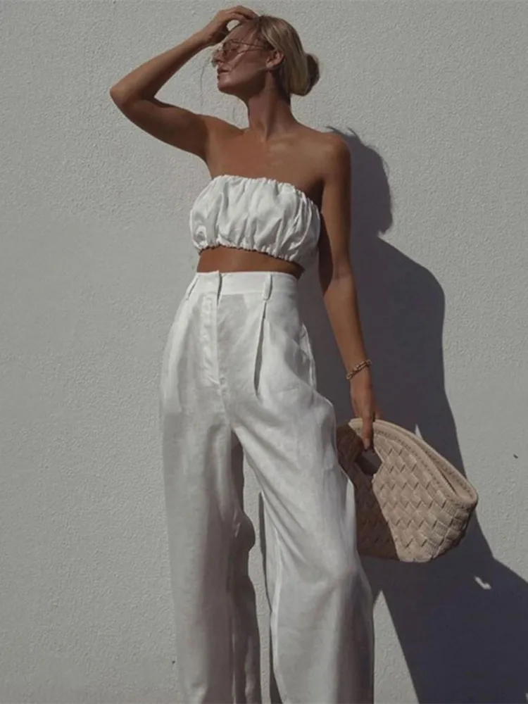 Sexy Cotton Linen Summer 2 Piece Sets 