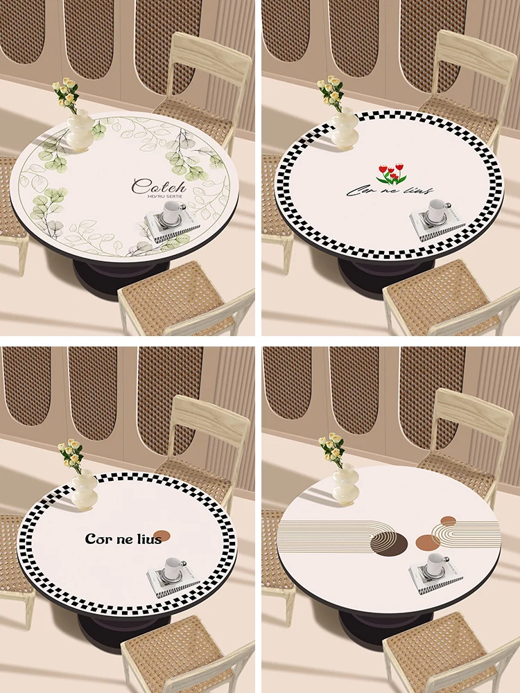 Waterproof Oil-resistant round Tablecloth Luxury Sensation Easy Cleaning Table Mat Heat Resistant Tea Table Decor Chinese Sle