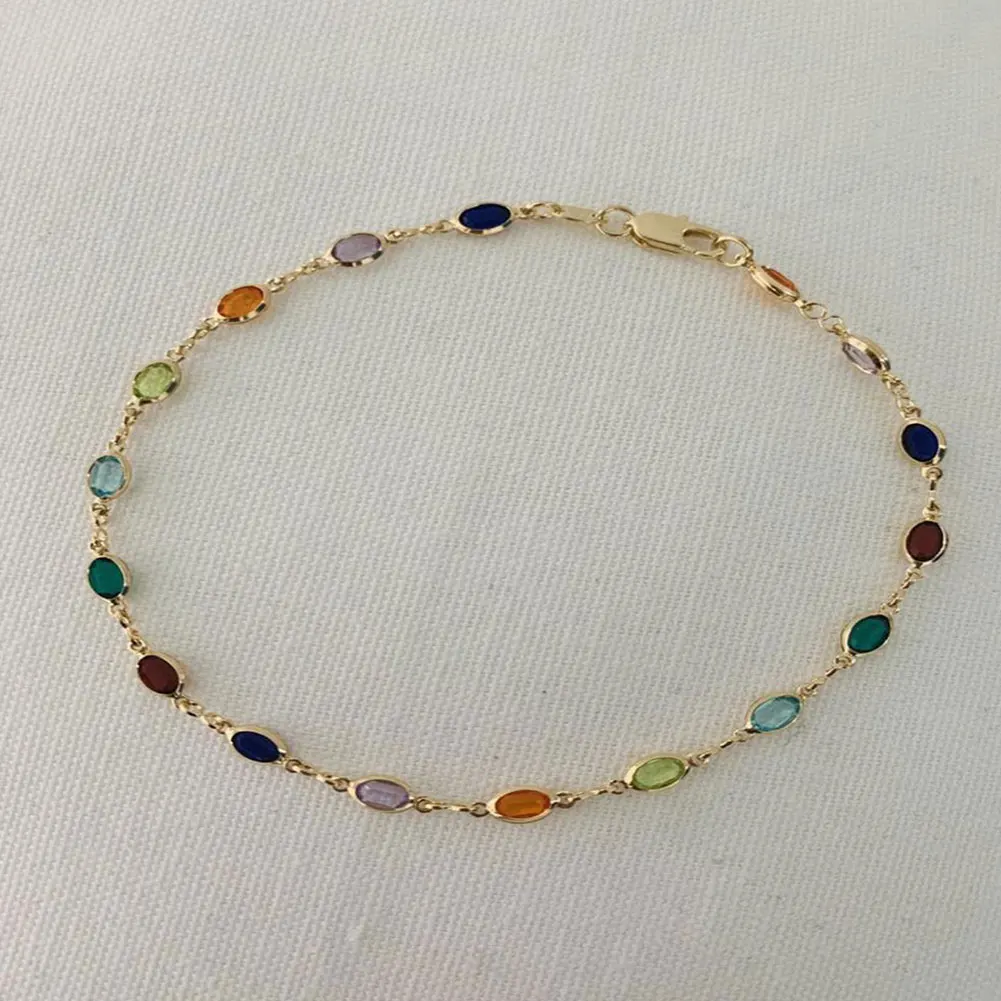 Fashion Colorful Crystal Beads Drop Anklets for Women Boho Gold Color Chain Ankle Bracelet Leg Bracelet Ocean Beach Foot Jewelry bead bracelet beads anklet fashion accessories