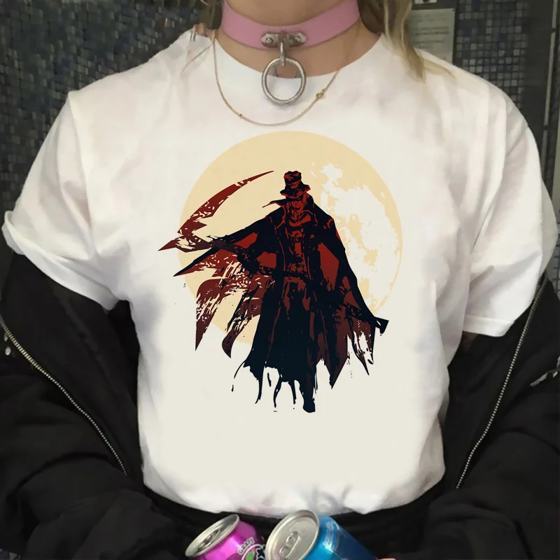 Bloodborne Summer Top Men Manga White T Shirt 2022 Grunge Streetwear Top Tees Tshirt Manga Coppia Vestiti