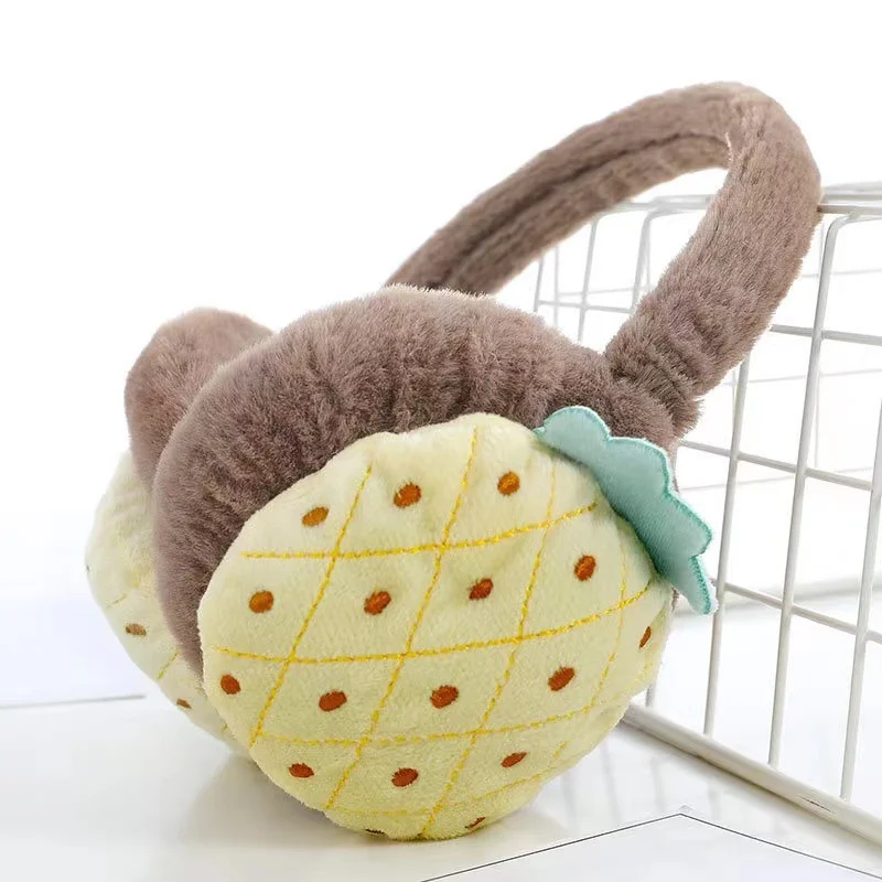 1 Pcs New Women\'S Children\'S Adjustable Fruit Shape Earmuffs Winter Warm Cashmere Folding Earmuffs Ear Warming Cartoon Ear Muffs