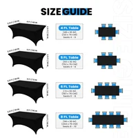 Spandex Rectangle Table Cloth Lycra, Washable and Wrinkle Resistant Table Cover Fitted for Event, Wedding Banquet Party 2