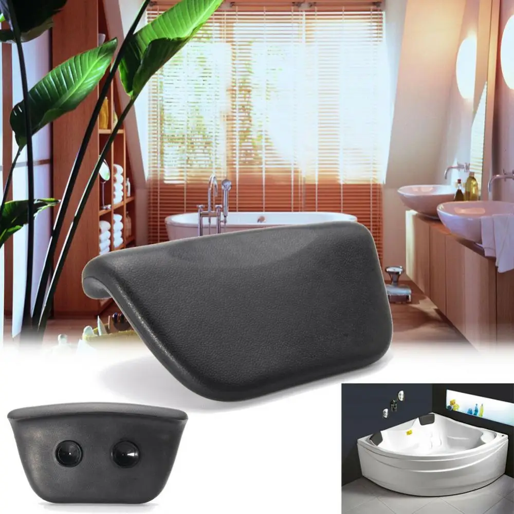 Spa Bath Tub Pillow PU Bath Cushion With Non-Slip Suction Cups Ergonomic Home Spa Headrest Neck Back Cushion Pad For Relaxing