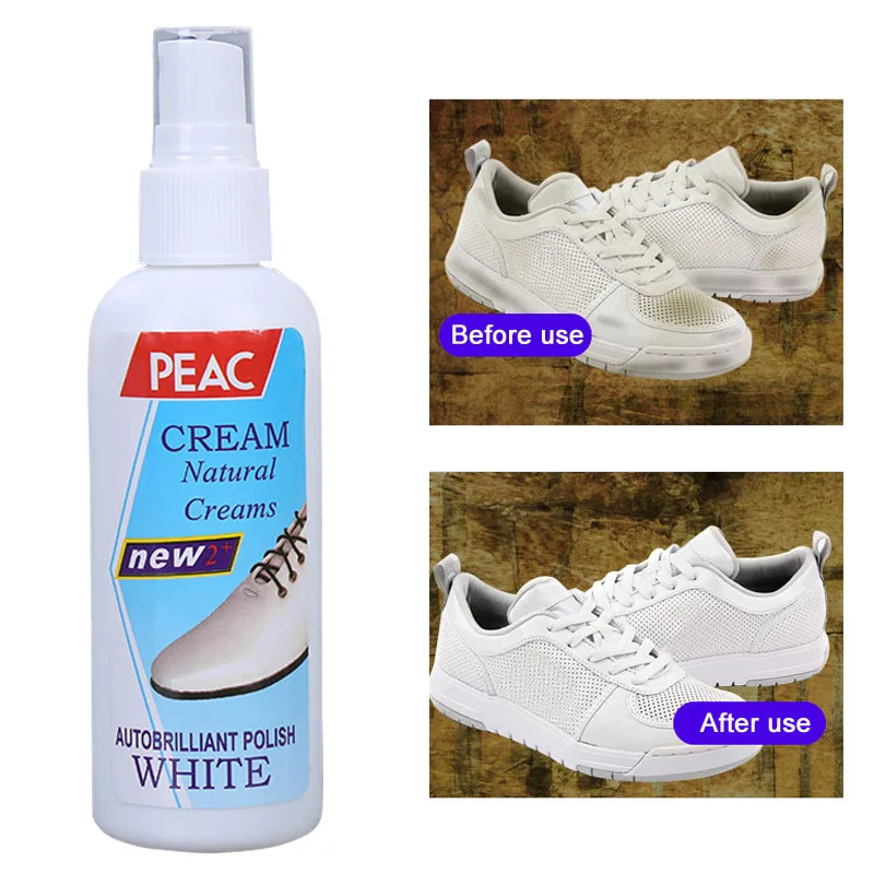 

100ml White Shoes Cleaner Spray Polish Cleaning Tool Fast Acting Remover Dirt Whitening Spray For Casual Shoes