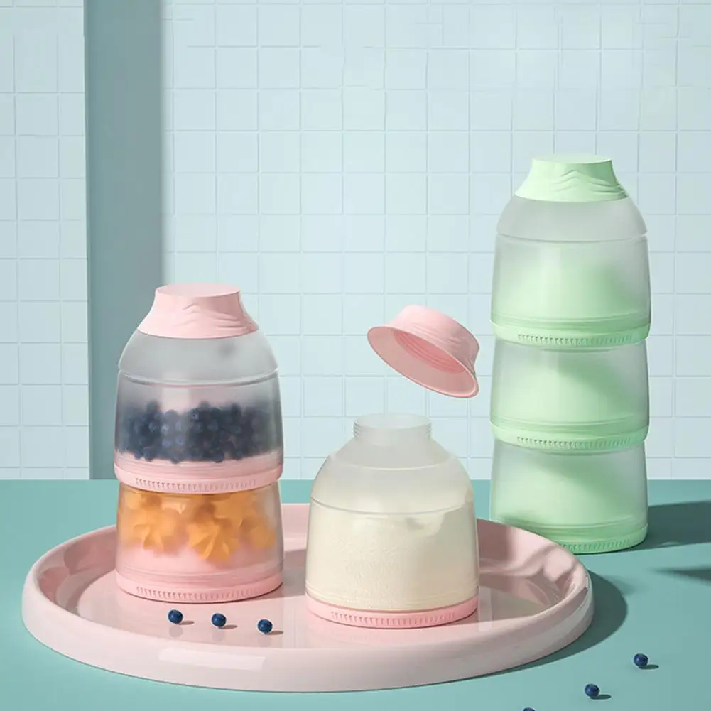 Snack Storage Container 3 IN 1 Milk Powder Dispenser Large Capacity Cold Resistance Stackable Milk Powder Container