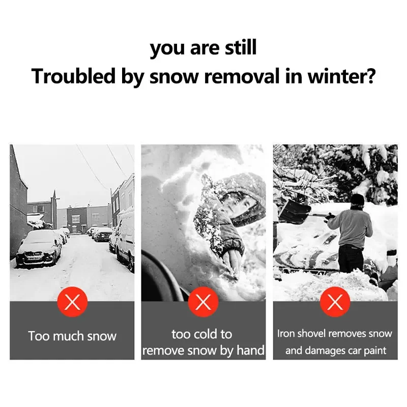 1/2x Snow Removal Scraper Dismantling Car Windshield for All Auto Parts Durable Car Snow Shovel Ice Shovel Window Cleaning Tool