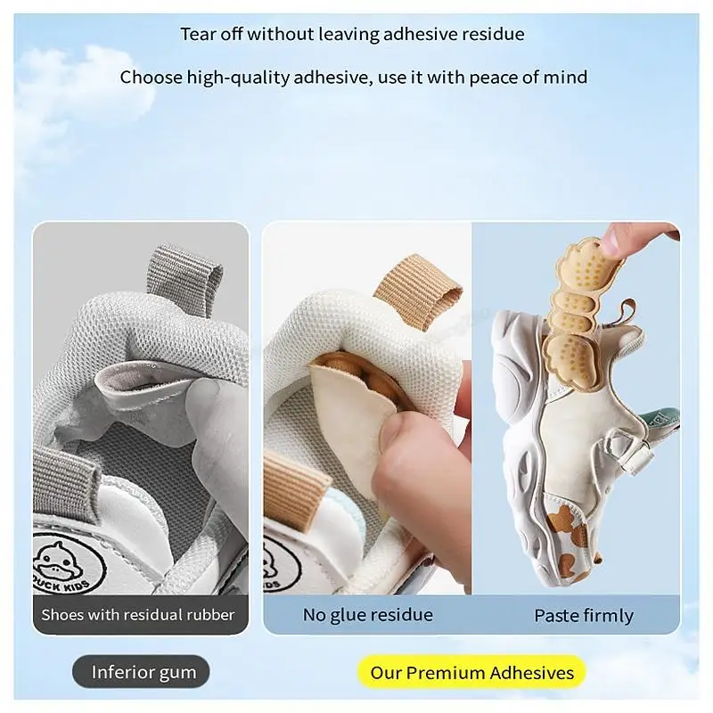 Heel Protectors for Kids Shoes Heels Cushion Shoe Pads Inserts Adjustable Size Foot Pain Relievers shoe insoles heel protector