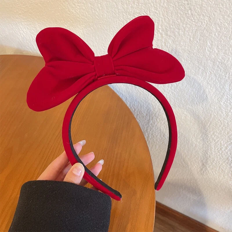 Velvet Big Bow Red Headband Ladies Elegant Temperament High  display picture 3