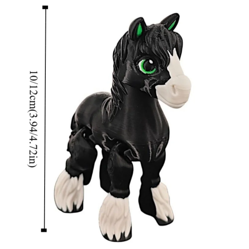 All-in-one Molding 3D Printed Horse Crystal Horse Rotatable 3D Printed Diceratops Horse Poseable Joints Laser