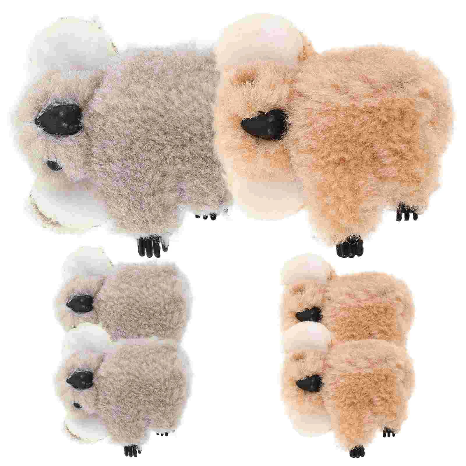 

6 Pcs Koala Side Clip Khaki Flower Hairpin Fashionable Cartoon Decorate Cute Girl Hairpins Adorable Animals Plush