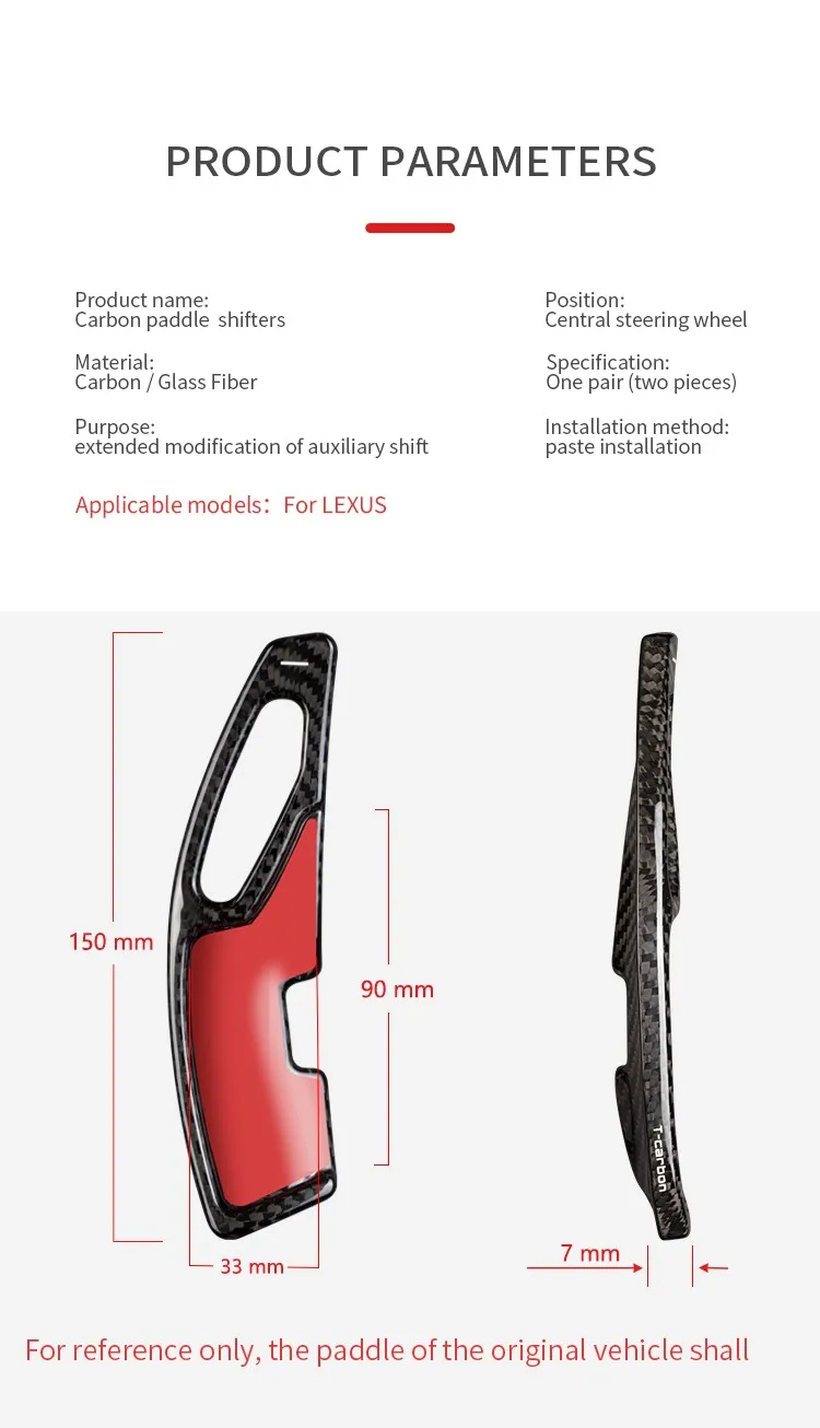 Steering Wheel Paddle Shifter Fit For Lexus NX IS T-carbon Shifting Paddle Extension Auto Interior Accessories