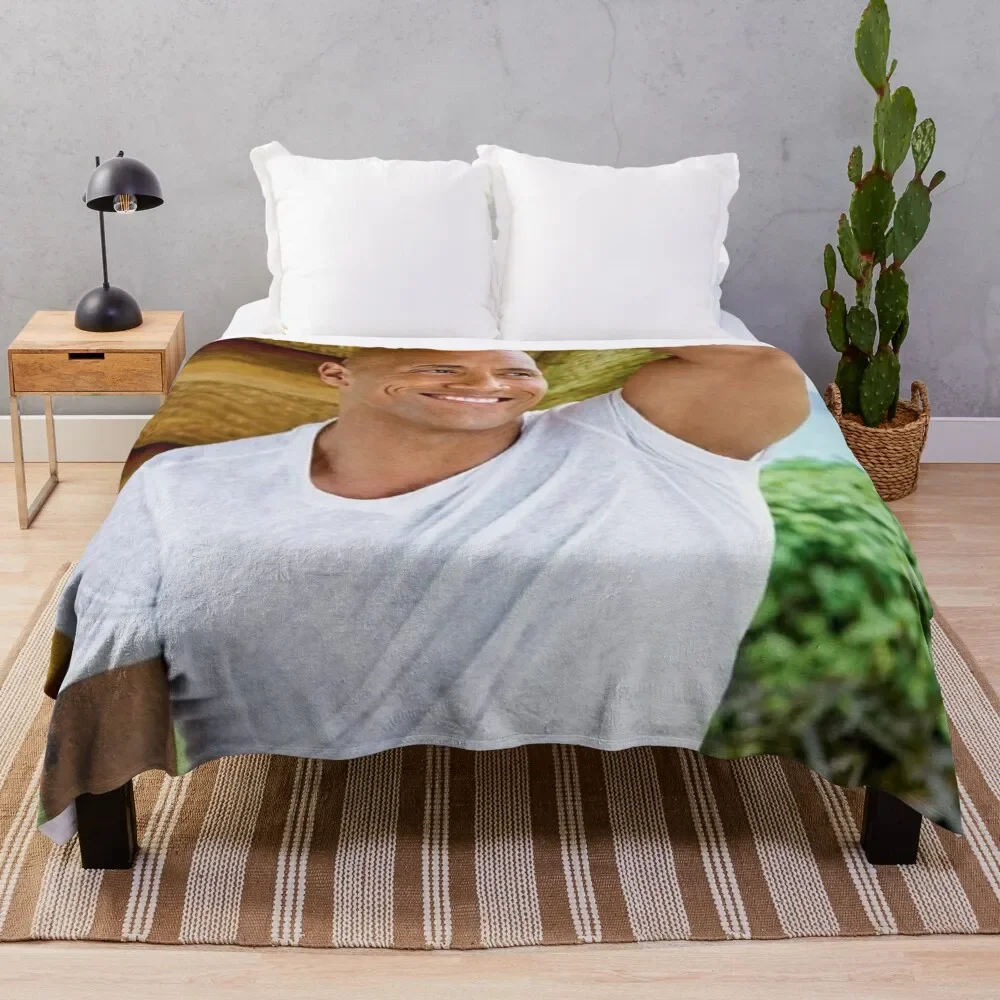 

dwayne johnson Throw Blanket Personalized Gift bed plaid Travel Blankets