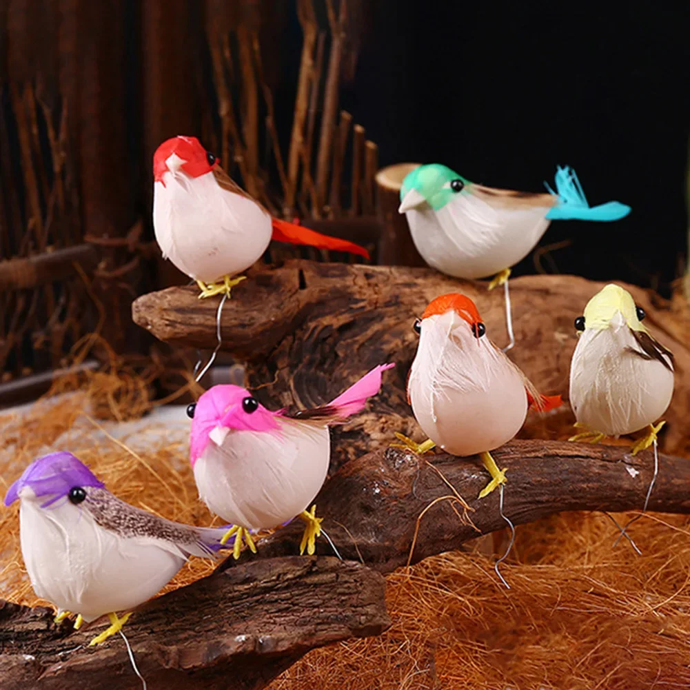 

24 Pcs Artificial Birds Mini Foam Feather Birds DIY Pollution-Free Crafts Decoration Home Garden Decoration Gifts 10x 6cm//