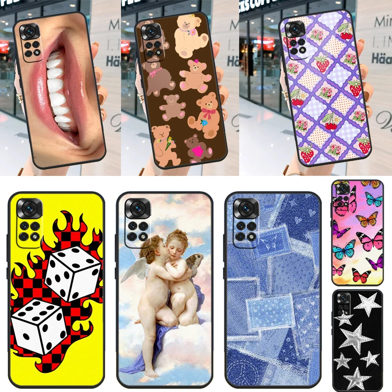 Custodia Bear-Y Cute Berry Jam Angels Per Xiaomi Redmi Note 12 Pro Plus Turbo 8 9 10 11 Pro 9S 10S 11S 12S 9C 10C 12C Cover