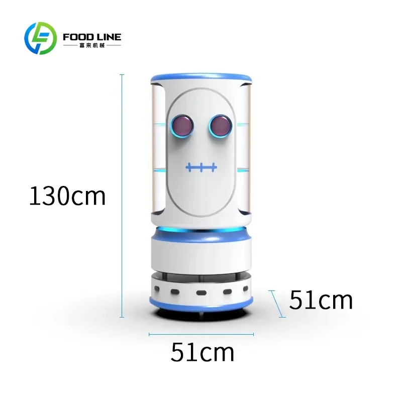 Robot di Servizio AI Personalizzato per Ristoranti con Dialogo Intelligente per Consegna di Cibo/Piatti e Trasferimento Oggetti, Cameriere Completamente Automatico - immagine 3